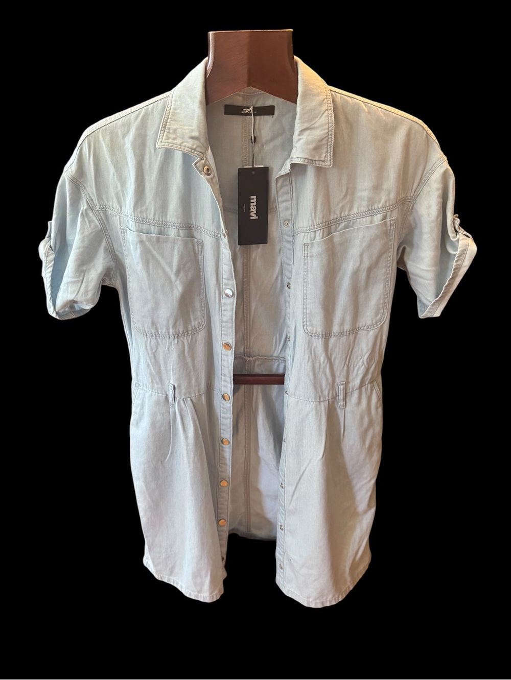 Mavi Light Blue Denim Button-Front Men’s dress size S NWT